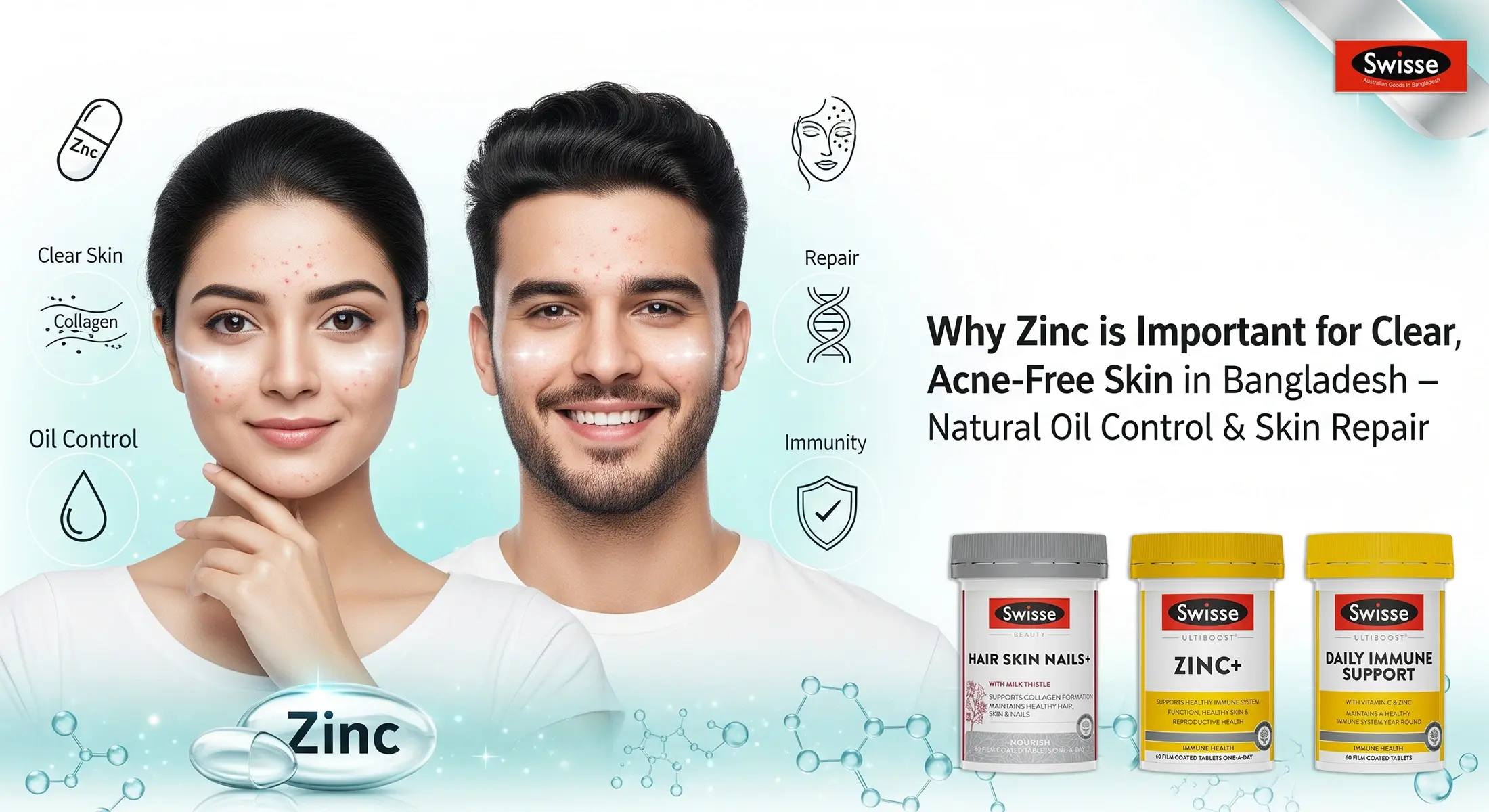 Why Zinc is Important for Clear, Acne-Free Skin in Bangladesh Why Zinc is Important for Clear, Acne-Free Skin in Bangladesh