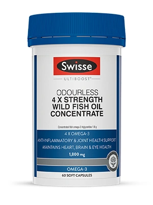 Swisse Ultiboost Odourless 4 x Strength Wild Fish Oil Concentrate