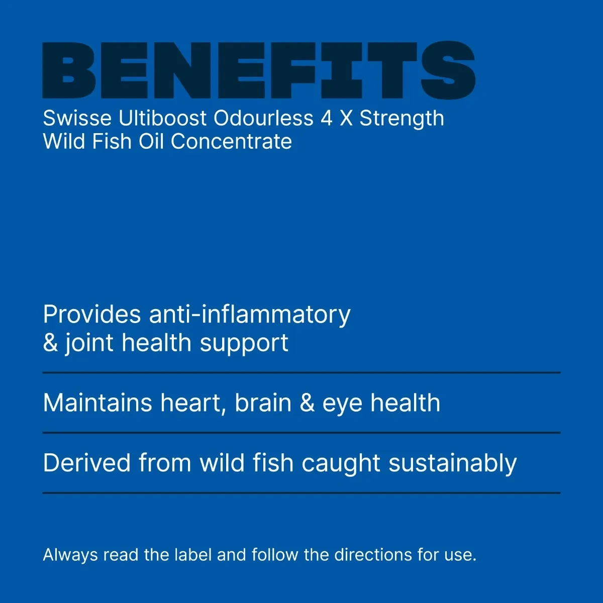 Swisse Ultiboost Odourless 4 x Strength Wild Fish Oil Concentrate
