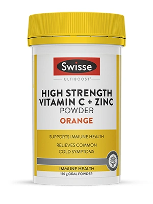 Swisse Ultiboost High Strength Vitamin C + Zinc Powder Orange