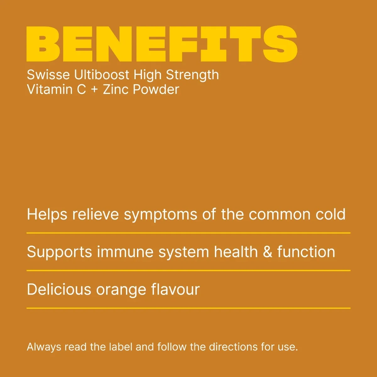 Swisse Ultiboost High Strength Vitamin C + Zinc Powder Orange