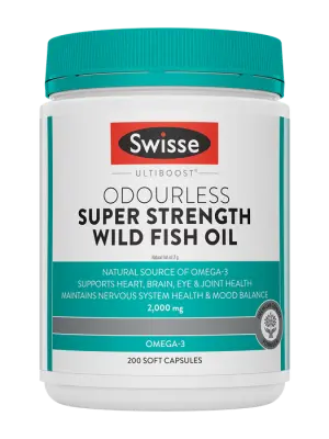 Swisse Ultiboost Super Strength Odourless Wild Fish Oil